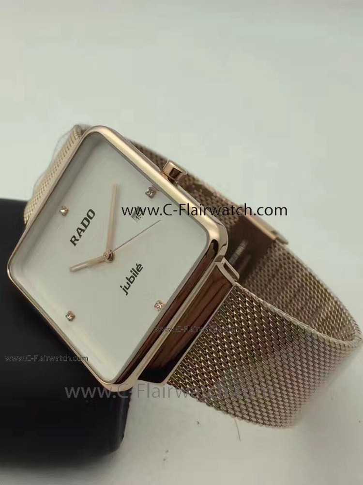 Rose Gold Rado Jubile Fake Watch Quartz Movement